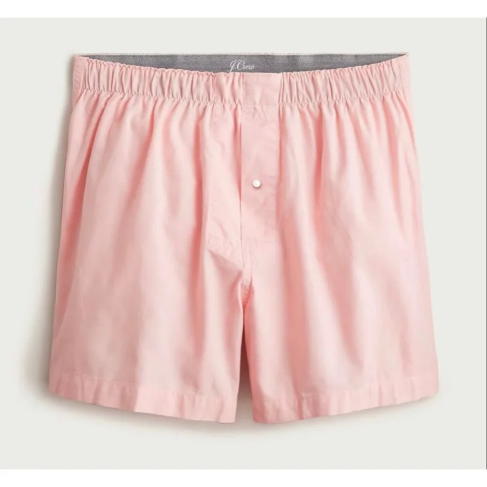 J. Crew Boxer short in garment-dyed Broken-in organic cotton oxford Pink NWT siz